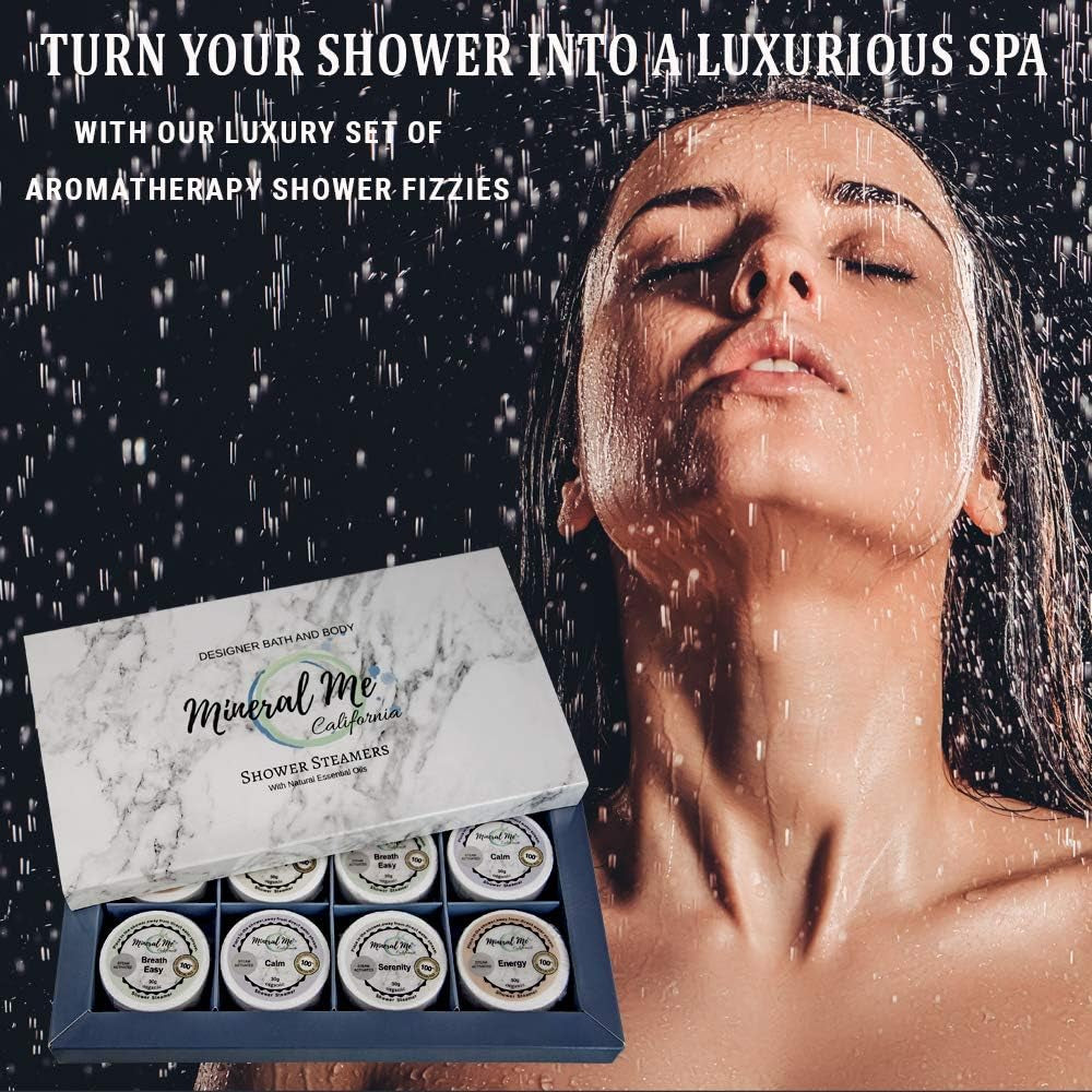 Shower Steamers Aromatherapy - Shower Bombs W/Organic Essential Oils for Vaporizing Steam Spa Relaxation, Relaxing Self Care Birthday Gifts for Men, Women, Him, Her