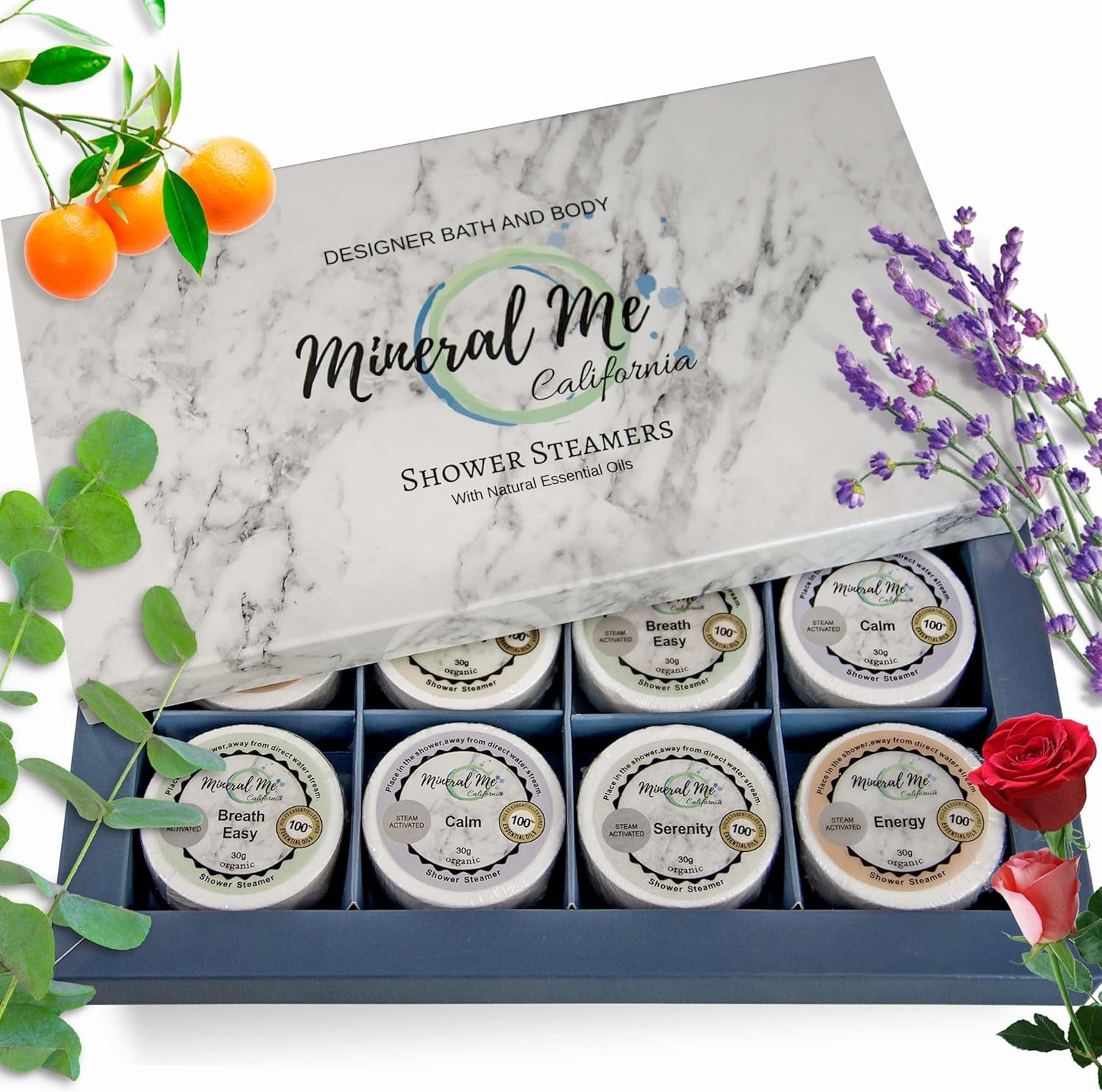 Shower Steamers Aromatherapy - Shower Bombs W/Organic Essential Oils for Vaporizing Steam Spa Relaxation, Relaxing Self Care Birthday Gifts for Men, Women, Him, Her